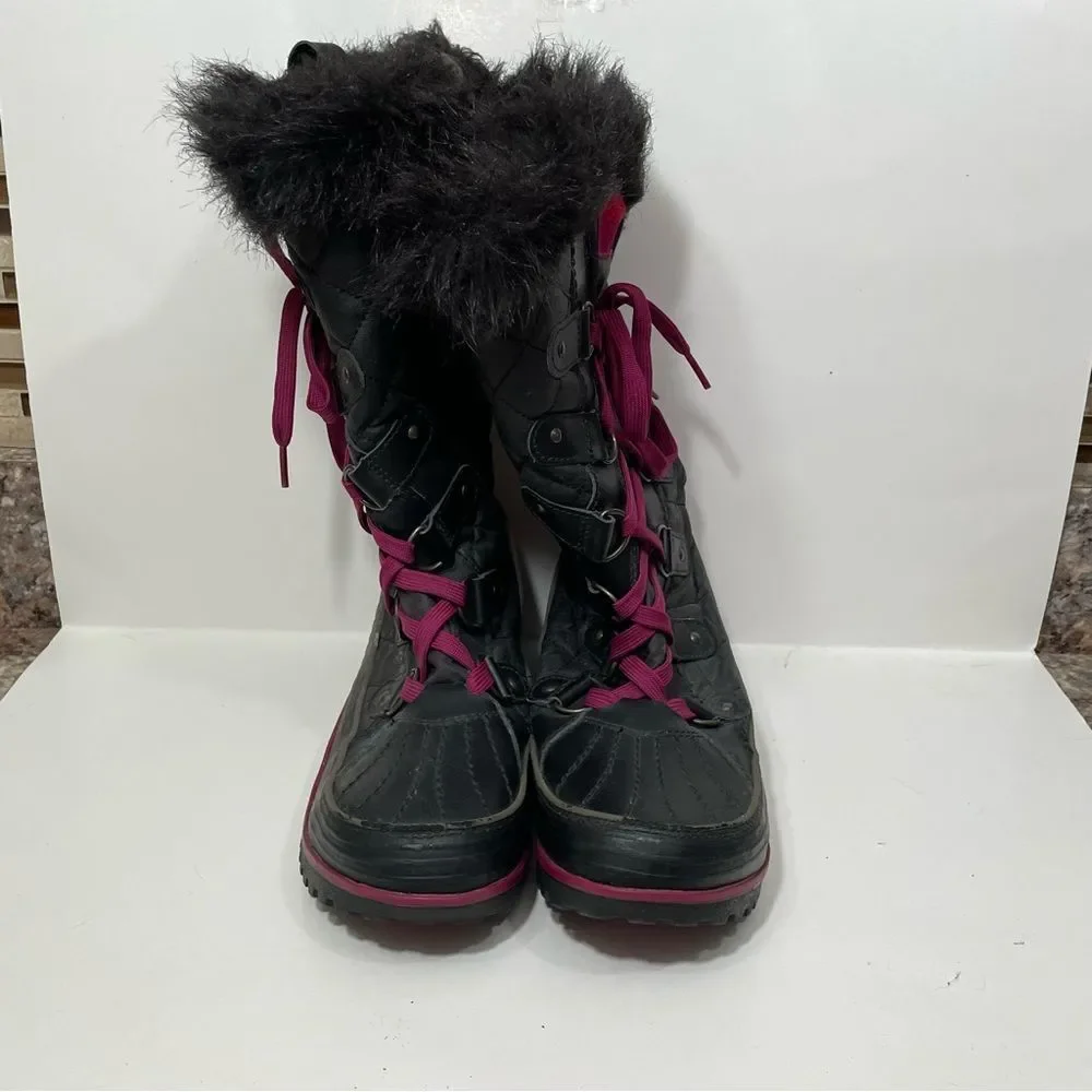 Sorel Tivoli Black Fur Lined Tall Winter Boots